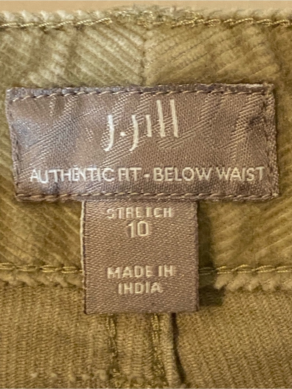 J. Jill Olive Beige Below-Waist Stretch Pants Long Length Boot Cut